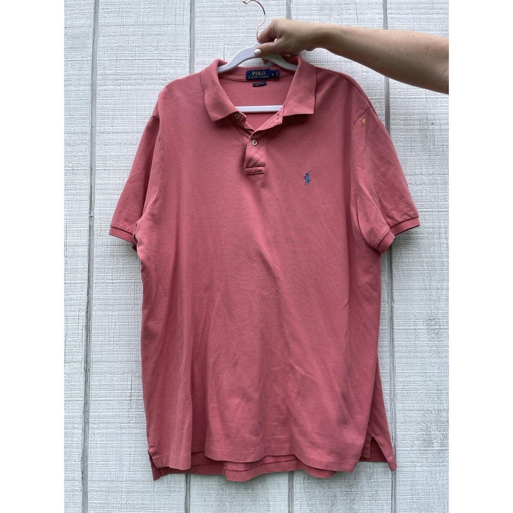 Polo Ralph Lauren Salmon Pink Shortsleevedā Polo Shirt Top Large L Summer